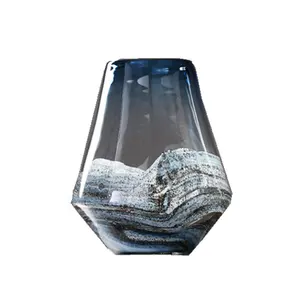 Jarrón de cristal de estilo moderno y simple, jarrones decorativos para decoración del hogar, color blanco y negro, oferta