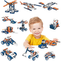 Jouet de construction en plastique souple STEM pour enfants, blocs de construction, voiture, tournevis 12-en-1, boîte à outils, puzzle combiné, pour les enfants de 4 à 6 ans, modèle