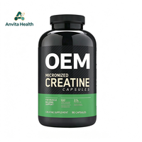 Capsules de créatine monohydrate micronisée OEM Nutrition, compléments alimentaires pour la construction musculaire