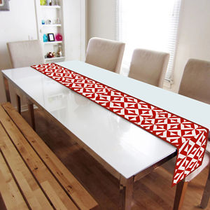 Camino de Mesa Personalizable 100% Algodón Puro con Diseño Impreso, Cubierta de Mesa Ecológica y Sencilla para Decoración Diaria del Hogar - Product Image 1