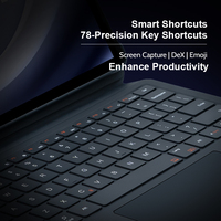 Intégré S10FE + 13.1 pouces 78 touches étui pour clavier en cuir PU Touchpad porte-stylo langue japonaise pour Galaxy Tab S
