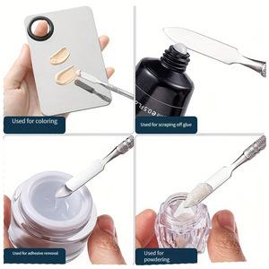 Varilla mezcladora de acero inoxidable de doble punta, herramienta para mezclar muestras de color, varilla para mezclar pegamento, varilla para amasar pegamento, herramienta para decoración de uñas. - Product Image 3