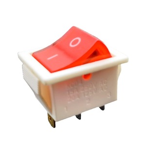 Interruptor basculante iluminado en rojo de 15A 250VAC para montaje en panel de nylon con luz LED para utensilios de cocina eléctricos - Product Image 1