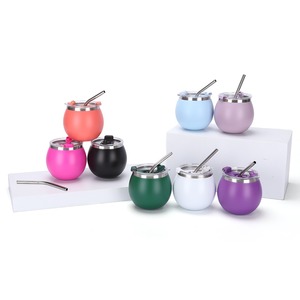 Personalizzato a doppia parete in acciaio inox Yerba <span class=keywords><strong>Mate</strong></span> Cup Bombilla Set tazza da tè di laurea con Logo Laser tè caldo o freddo con paglia - Product Image 1
