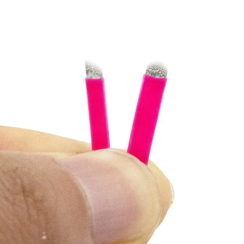 Bilah mikro kurva Oem merah muda kustom Nano 16Mm U304 U Aksesori pena bilah warna Js pisau mikro sekali pakai