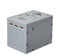 Adaptador de viaje mundial PD65w, toma de corriente eléctrica, adaptador de enchufe de viaje europeo, toma de corriente Universal con 5 USB tipo C