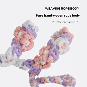 Guinzaglio per Cani in Stile Coreano, Lussuoso e Fatto a Mano, in Poliestere Intrecciato, Carino con Blocchi di Colore, Corda Resistente per Passeggiate Fai-da-Te - Product Image 4