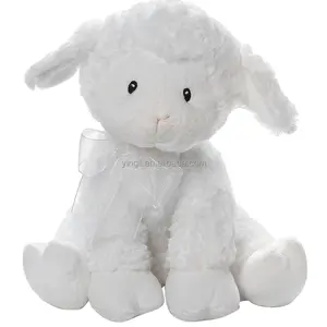 A046 婴儿安全可爱 0 + 玩具羔羊羊毛绒摇篮曲音乐毛绒动物毛绒白色毛绒羔羊