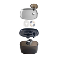 Fontaine à eau pour animaux de compagnie en acier inoxydable de 2,5 L, pompe à arrêt automatique intelligente, silencieuse, distributeur d'eau automatique pour chat, bol