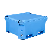 Conteneur de transport et bac de stockage robuste de 1000 L pour poissons, bac isotherme pour fruits de mer congelés