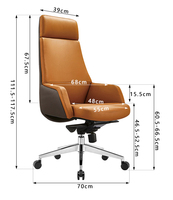 Chaise de bureau de direction en cuir premium, inclinable, pivotante, réglable en hauteur, pour la maison et le bureau