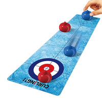 Ensemble de jeux de table éducatifs en plastique en gros avec tapis de curling, de basketball et d'échecs - Jeu familial portable pour deux joueurs