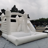 Château de mariage gonflable blanc commercial de videur de cavalier d'enfants gonflables de maison de rebond