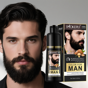 Mokeru Tinta Permanente per <span class=keywords><strong>Capelli</strong></span> <span class=keywords><strong>e</strong></span> <span class=keywords><strong>Barba</strong></span> da Uomo, Senza Ammoniaca, Crema Colorante a Base di Erbe 200ml OEM Idratante - Product Image 1