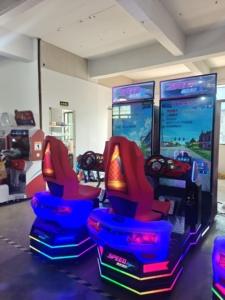 Machine de course de drift 2 joueurs à retour de force, avec volant et siège dynamique à mouvement, pour jeu d'arcade de course - Product Image 4