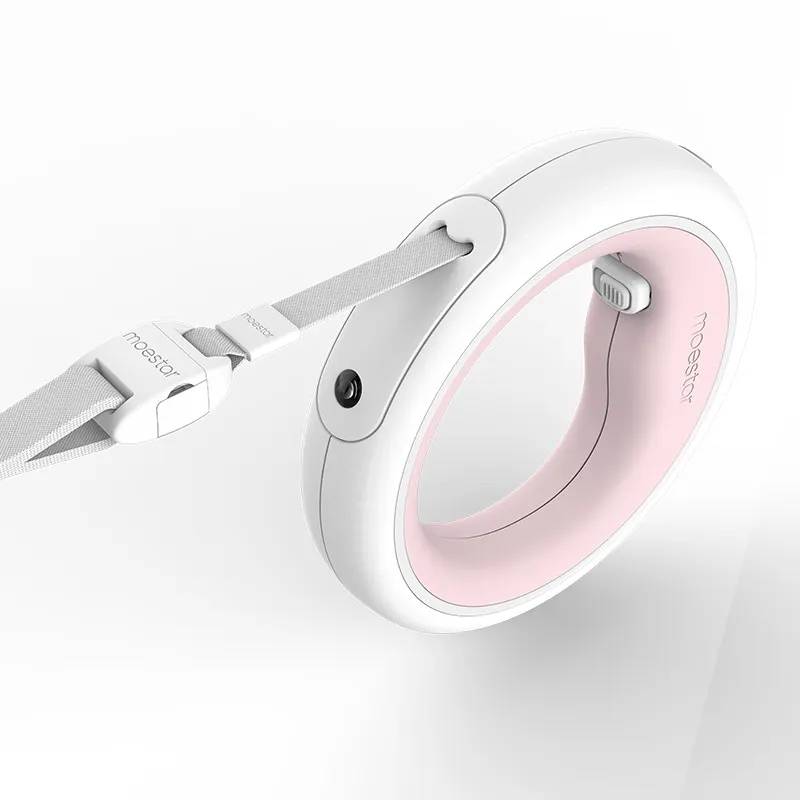 MOESTAR — corde rétractable pour chien, cordon de Traction Flexible, en forme d'anneau, 3.0M, avec veilleuse LED Rechargeable, version améliorée