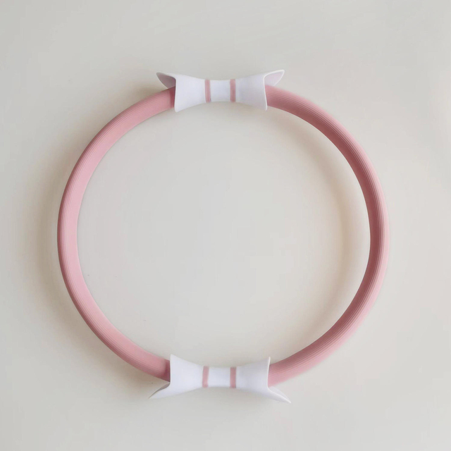 Yoga Training Pilates Accessories Eco-friendly  Double Handle Magic Circle Yoga Pilates Ring Pink& White Wholesale