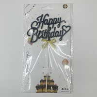 Hot Selling Cursive Plastic 3D Alles Gute zum Geburtstag Baby party Cake Topper Süße Kuchen Pick für Geburtstags torte Dekor
