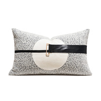 Housse de coussin lombaire moderne de luxe 12x20, taie d'oreiller décorative, housse de coussin de canapé douce, décoration de salon