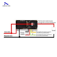 Module de compteur de puissance AC monophasé TTL Modbus RTU avec connecteur à broches Volt Ampère Compteur de puissance électrique intelligent Wattmètre Moniteur d'énergie
