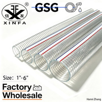 Tuyau flexible antistatique en PVC renforcé de fil d'acier spiralé transparent pour pompe à eau