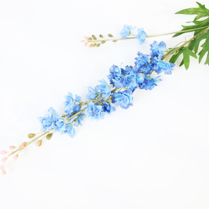 Fleurs artificielles en soie Delphinium Wilfordii bleu-violet, décoration pour la maison et les mariages, haute simulation, tige à 2 branches - Product Image 5