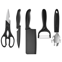 Ensemble de couteaux de cuisine de chef professionnel 5 pièces avec lames en acier damas Ciseaux éplucheurs en céramique et pince de levage de plaques