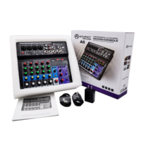 Console de mixage audio stéréo professionnelle Accuracy Pro Audio A6 à 6 canaux avec carte son numérique, console de mixage DJ