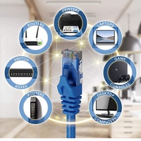 24Awg Kabel Tambal Jaringan Ethernet, Kabel Tembaga Amp Ftp Stp Cat6E Rj45 Kabel Lan Utp Cat6 Terlindung 0.2M 1M 3M 50Cm 300M 305M