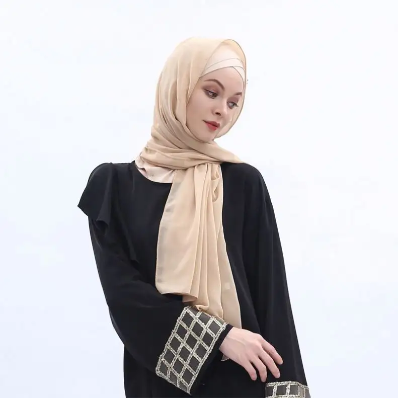 Thiết Kế Đẹp Ladies Scafs Trung Đông Hồi Giáo Abaya Bán Buôn Hồi Giáo Ăn Mặc Hijab Với Đá