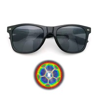 Lunettes de Diffraction Cœur pour Festival, Monture en Plastique, Effet Feu d'Artifice 3D, Lunettes en Forme de Cœur en Papier, Effet Arc-en-ciel 3D pour Fête
