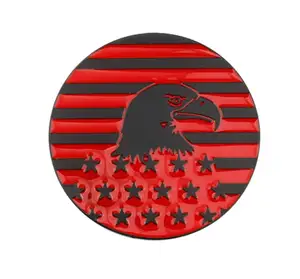 Настраиваемый Гальванизированный хромированный флаг США металлический материал круглая Автомобильная эмблема значок для украшения кузова автомобиля