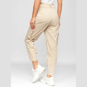 Custom Eco-Friendly Breathable Cargo <b>Pants</b> Women's Ankle-Length Loose Fit Cotton Trouser Sweat Joggers Wide Pocket Bulk - Product Image 4