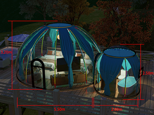 Hôtel de luxe Tente Dôme Chambre Pleine Maison Préfabriqué Transparent Igloo <span class=keywords><strong>Bulle</strong></span> pour Extérieur Entrepôt Villa Parc Cuisine - Product Image 4