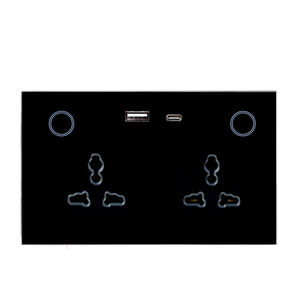 <span class=keywords><strong>Prise</strong></span> murale double Matter147 à 3 trous avec USB+C, connexion directe, compatible Apple <span class=keywords><strong>HomeKit</strong></span>, commande vocale et indicateur de batterie - Product Image 4