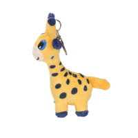 Porte-clés en peluche girafe personnalisé OEM/ODM, design dessin animé, breloque souple girafe, petite taille