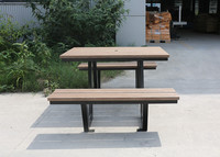 Table de pique-nique à vin en bois publique design extérieur école extérieur restaurant jardin terrasse table de café externe avec banc