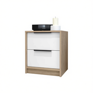 Comodino Washington a Due Cassetti in Legno, Arredamento Moderno per Camera da Letto - Product Image 1