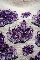 Essuie-mains de cuisine en coton motif grappe d'améthyste, style pierre violette, pour décoration spirituelle