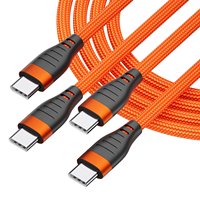 Câble de données USB-C 60W à charge rapide en nylon tressé avec connecteurs Type-C, idéal pour la charge rapide de l'iPhone 17