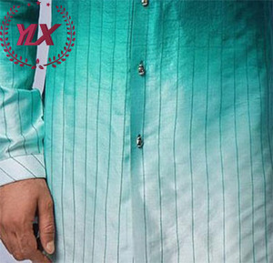 Elégant Mature Col Court Long Rayé Dégradé Hommes Robe Thobe Style Omani Vêtements Ethniques Musulmans <span class=keywords><strong>Baju</strong></span> <span class=keywords><strong>Kurung</strong></span> Pour Hommes - Product Image 6