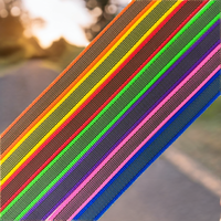 Sangle en polyester personnalisée de 1 pouce (2 cm, 25 mm, 3 pouces) imprimée numériquement, multicolore, arc-en-ciel, colorée