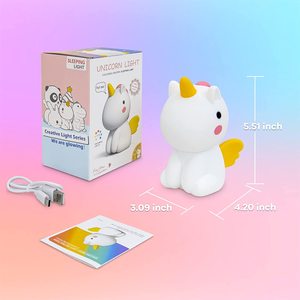 Baby Night Light Cartoon RGB ricaricabile lampada <span class=keywords><strong>unicorno</strong></span> LED luce notturna in silicone per la camera dei bambini - Product Image 4
