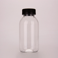 Bouteille en plastique PET transparente de 300 ml et 350 ml, avec bouchon à vis de qualité alimentaire, pour spiritueux, boissons et eau, vente en gros OEM