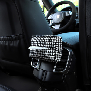 <b>Car</b> Tissue Box Houndstooth Polyester Seat Back <b>Armrest</b> Mount Dual Use <b>For</b> <b>Car</b> And Home - Product Image 3