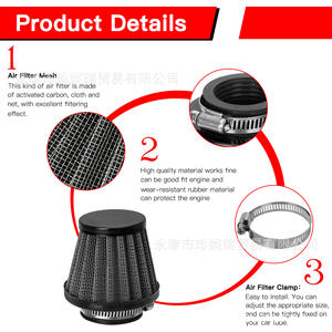 Kit de filtre à air conique Tao Tao 35 mm pour scooter 50cc 70cc 90cc 110cc 125cc, filtre d'admission en métal de remplacement - Product Image 5