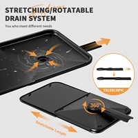 Support à vaisselle et bol en métal antirouille à double couche Support à double niveau pour évier de cuisine multifonctionnel