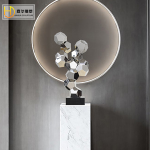 Jiahua Stainless Steel Cube Combination Geometric Abstract Sculpture Floor <b>Mount</b> Interior Decoration - Product Image 2