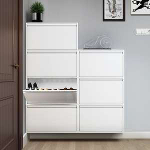 Modern Flip Down Shoe <b>Cabinet</b> 15cm Ultra Thin Space Saving Entryway <b>Storage</b> Rack Minimalist Nordic Style Multi Drawer Design - Product Image 5
