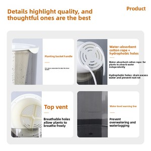 Vente en gros de pots à fleurs en PP à <span class=keywords><strong>arrosage</strong></span> automatique, supports à fleurs en plastique pour plantes d'arbre - Product Image 4